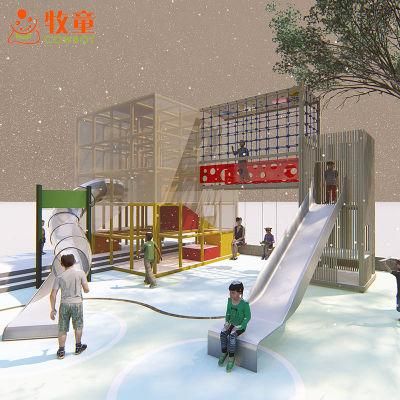 Sale Plastic Material Playground Big Amusement Outdoor Children Slide Equipment
