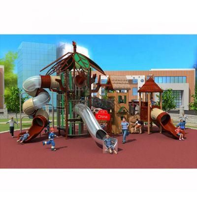 New Theme Park Playland Hot Product Wooden Slide, Children Outdoor Playground Kids Wood Slide