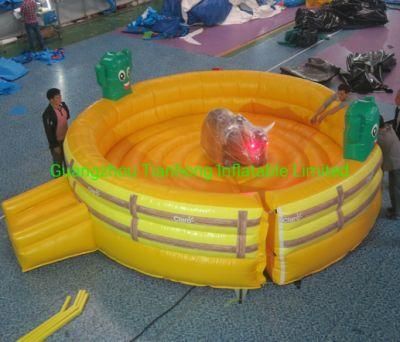 5m Inflatable Mechanical Bull Lighting Eyes Mechanical Rodeo Bull