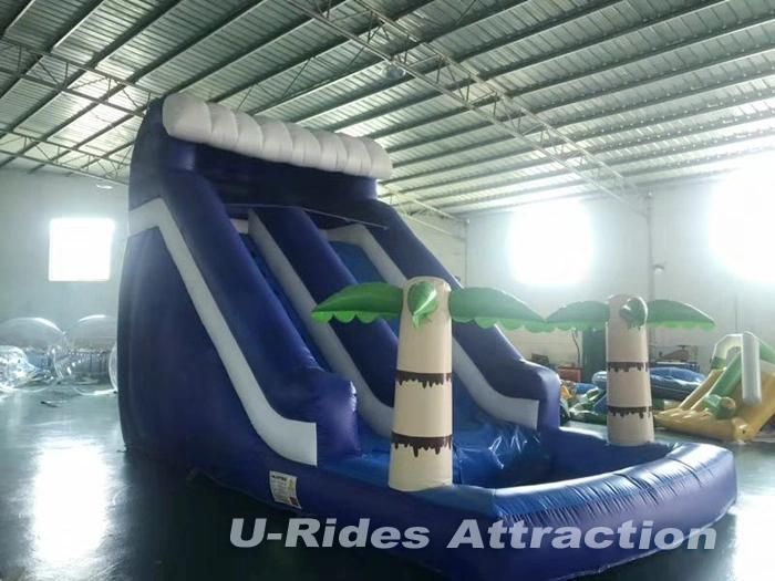 Customized PVC inflatable water slide inflatable bouncer slide and slip with pool for event
