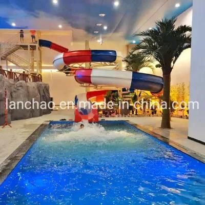 Indoor Outdoor Swimming Pool Water Park Fiberglass Spiral Open Slide