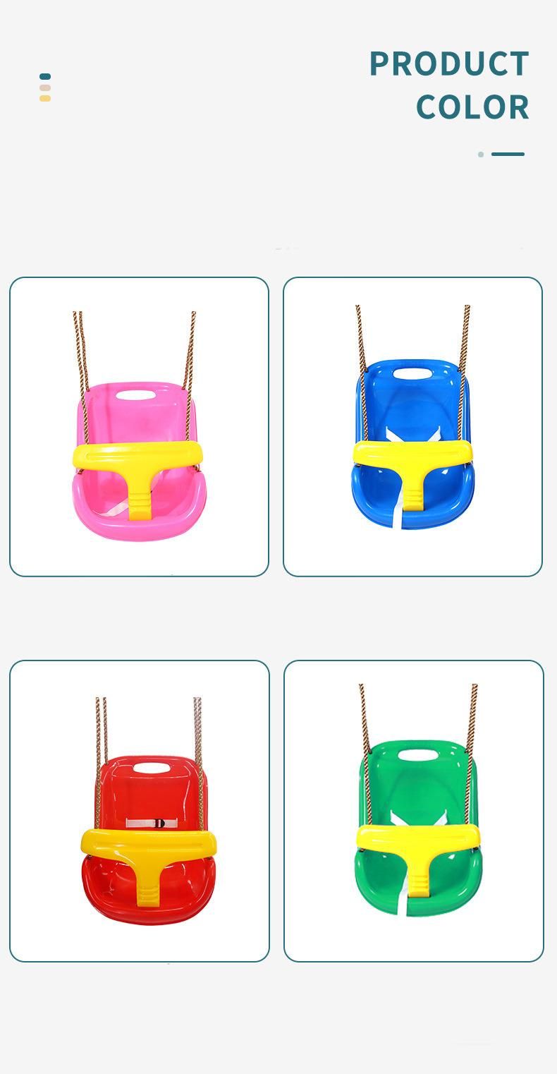 Children Indoor Playground Plastic Baby Swing Chair with Armrest