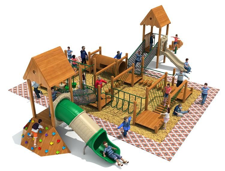 Outdoor Wooden Adventure Series Children Climbing Playground Equipment