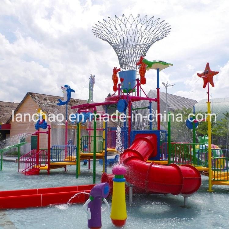 Water Park Play Equipment with Straight Slide