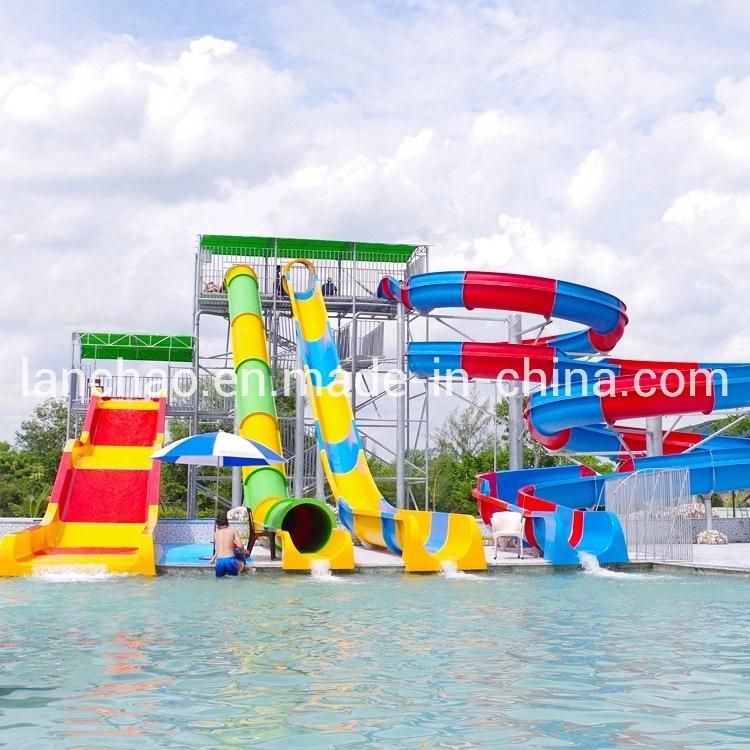 Commercial Free Design Aqua Park Fiberglass Pool Water Slide Set