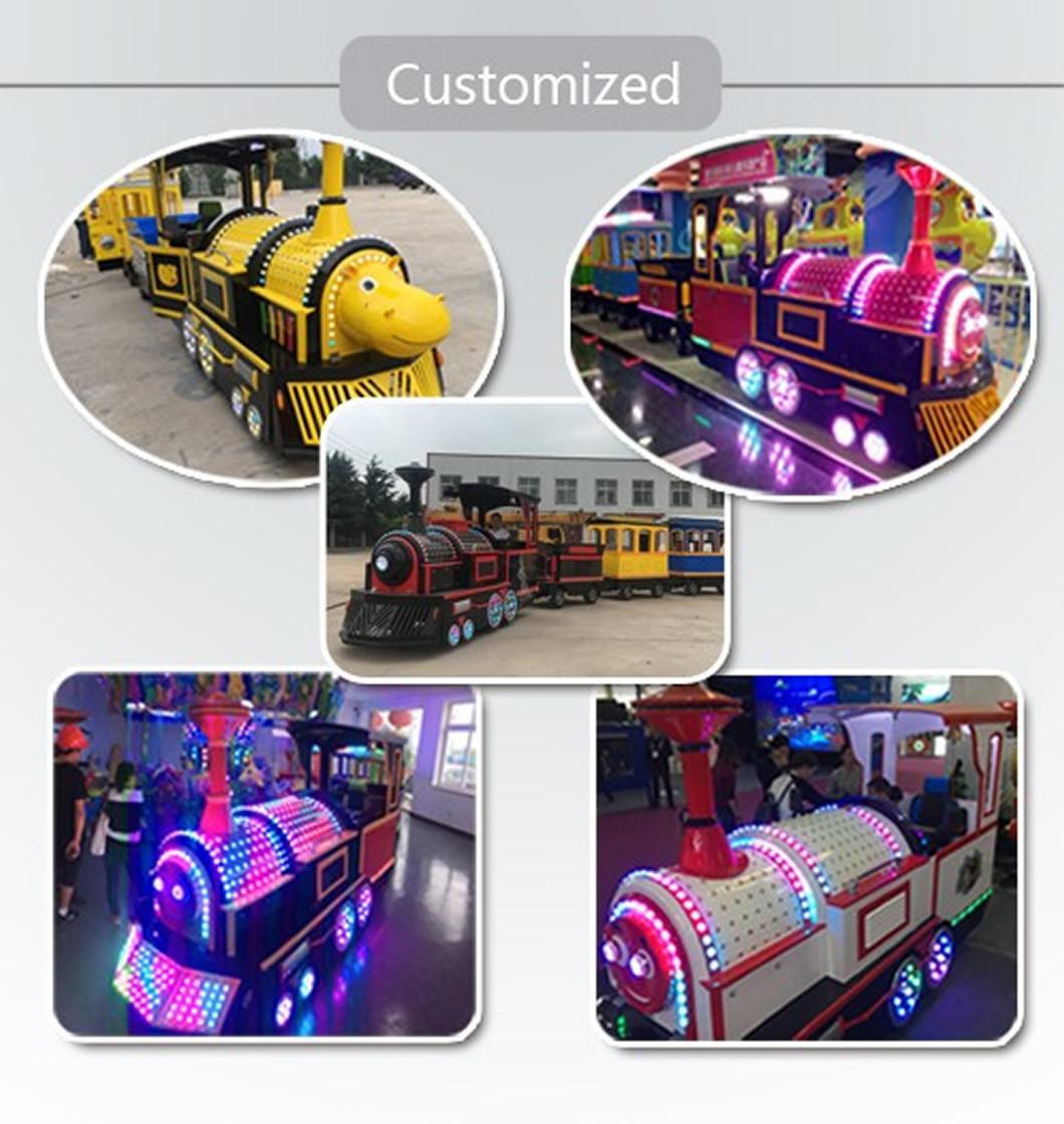 Outdoor Amusement Park Equipment Kids Tourist Electric Trackless Train for Adult