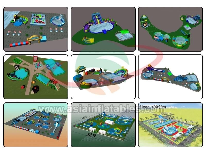 New Inflatable Pool Water Park with Slide for Land