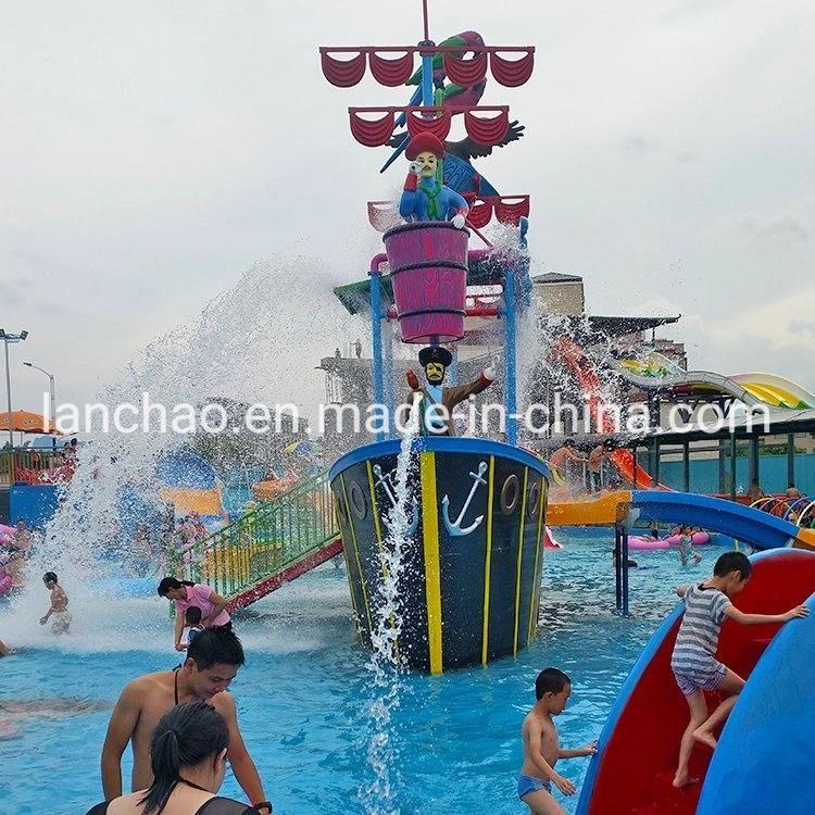 Pirate Ship Playground Equipment Water Park with Kids Water Slides