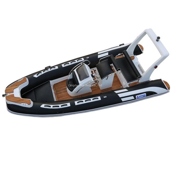 New Boat Style 17feet 5.2m Fiberglass Deep V Hull Hypalon PVC Inflatable Fishing Boat Luxury Rib Boat Outboard Motor Sports Boat Hypalon Boat Fishing Boat