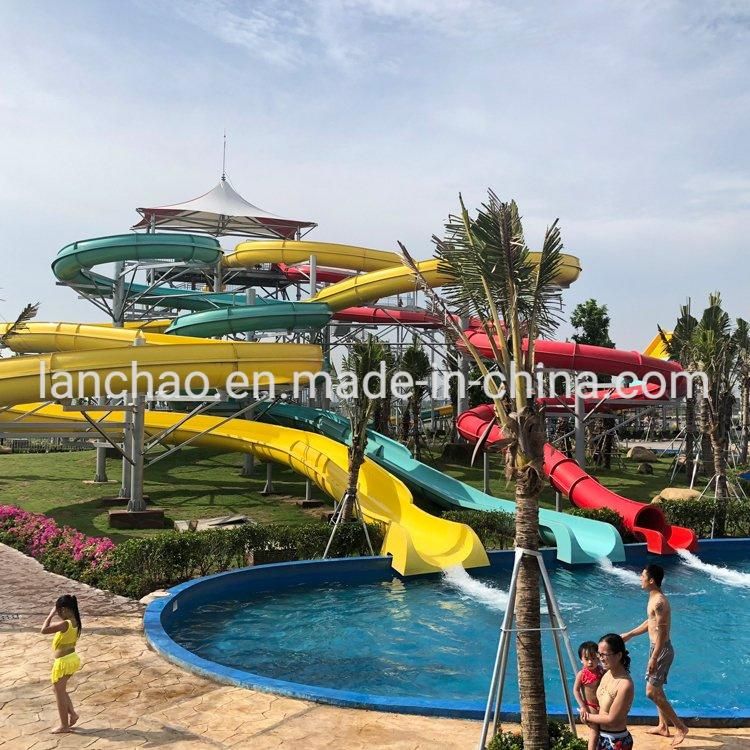 8m-High Used Fiberglass Combined Spiral Water Slide for Water Park