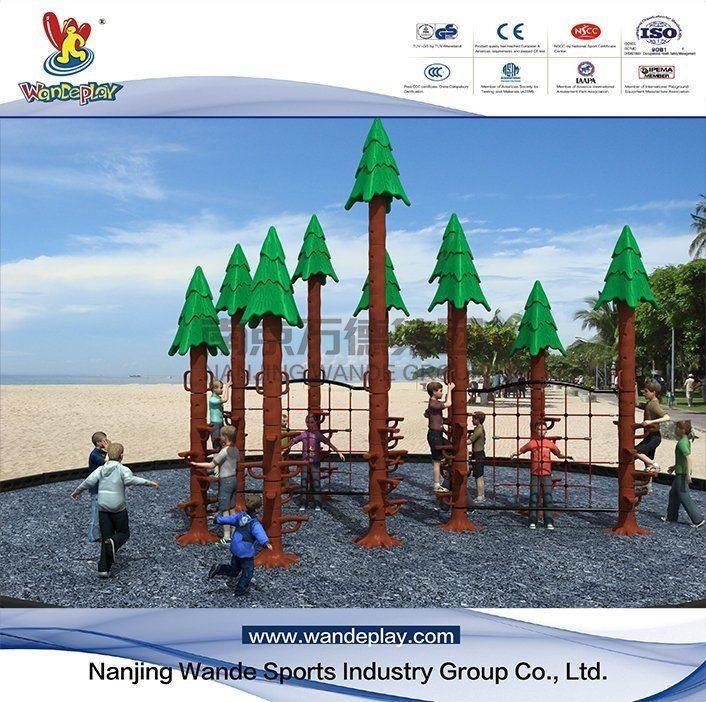 School Children Outdoor Playground Climbing Trees Exercise Equipment