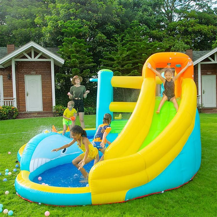 Inflatable Slide with Pool for Kids Palying Water Games or Bobo Balls