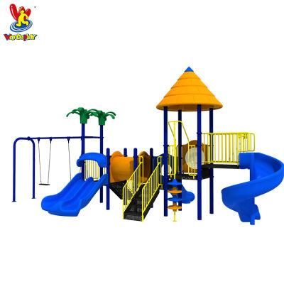 Amusement Park Kids Play Ground Slide &amp; Swing Combined Outdoor Children Playground Equipment for Garden