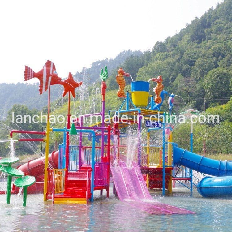 Fiberglass Spray Water Park House Equipment with Straight Slide