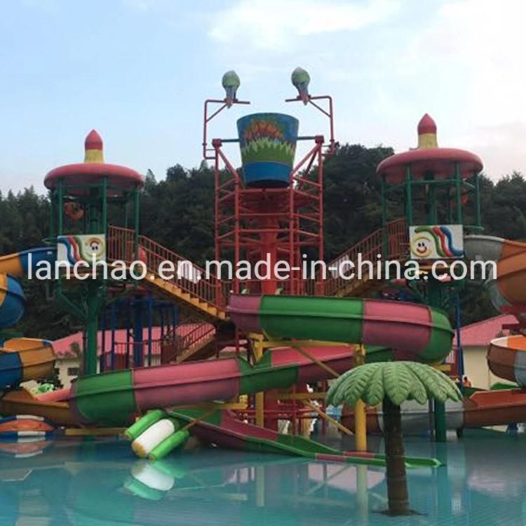 Fiberglass Water House with Slides for Aqua Theme Park