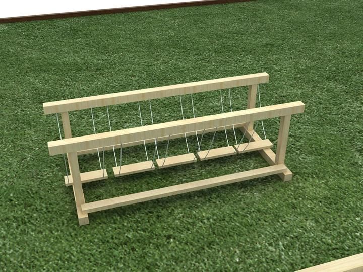 Outdoor Wooden Bridge Game for Children Outside Wood Toys