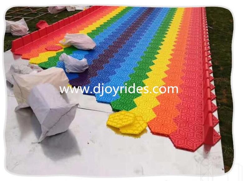 China Supply Outdoor Playground Plastic Dry Ski Rainbow Snow Slip Slide Fun Park Equipment for Amusement Park