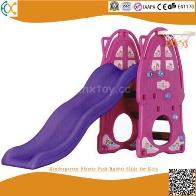 Kindergarten Plastic Pink Rabbit Slide for Kids