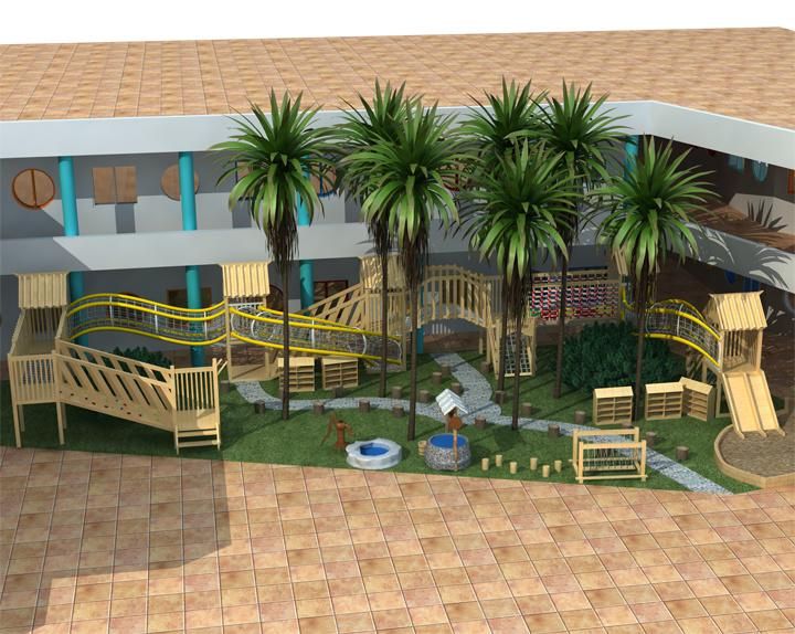 Backyard Outdoor Adventure Wooden Playground for Children