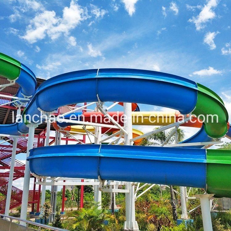Spiral Fiberglass Water Park Slide for Adult