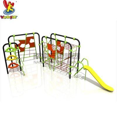 Outdoor Big Plastic Slides Kids Mini Playground Climbing Rope Net