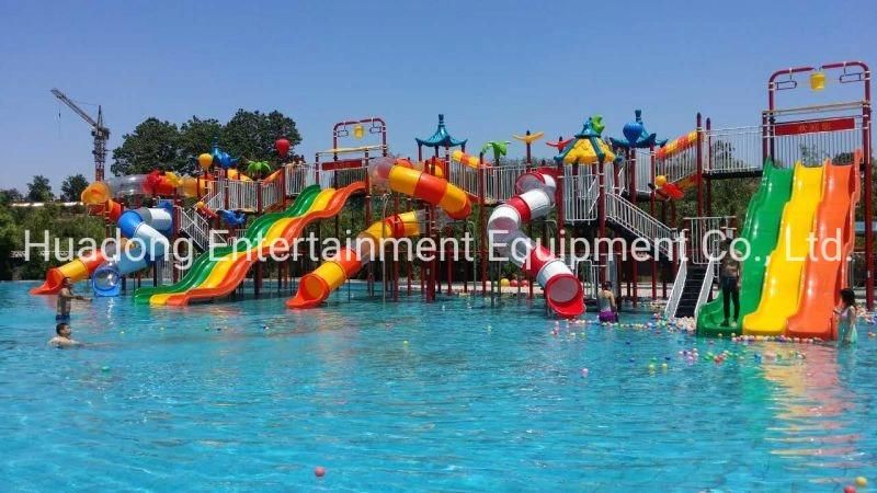 Commercial High-Quality Kindergarten Kids Games Equipment Children Climbing Adventure Plastic Playground Water Slide Fiberglass Slide