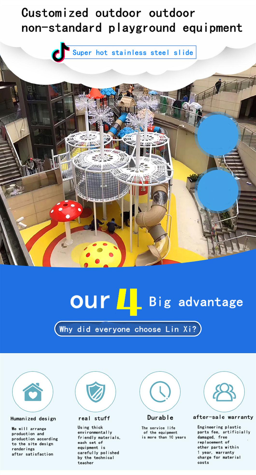 New Scenic Children Outdoor Playground Equipment Park Community Slide Climbing