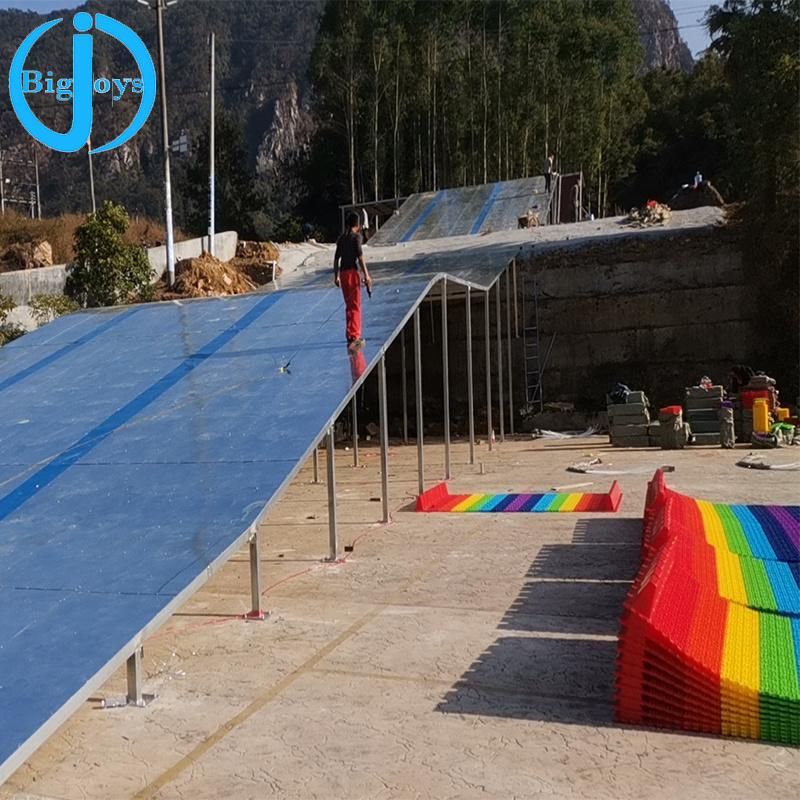 China Supply Outdoor Playground Plastic Dry Ski Rainbow Snow Slip Slide Fun Park Equipment for Amusement Park