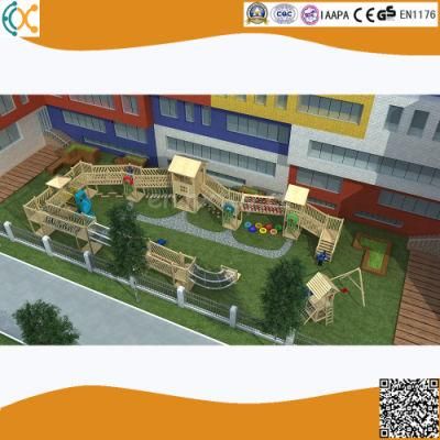 Large Size Preschool Outdoor Adventure Wooden Playground for Children