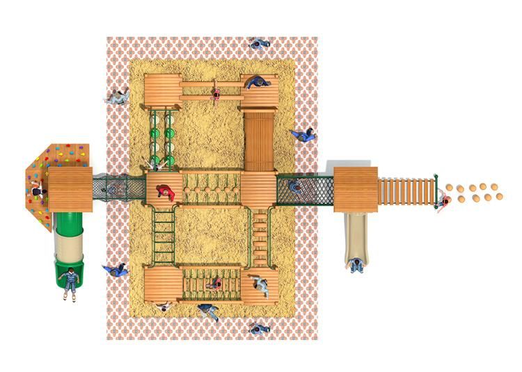Outdoor Wooden Adventure Series Children Climbing Playground Equipment