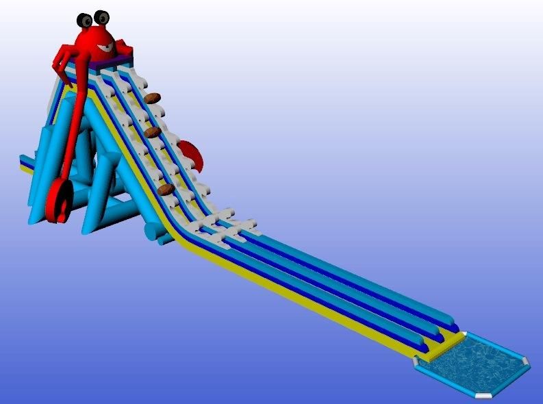 Amusement Theme Park Customized Large Inflatable Water Park with Water Slide with Pool on the Ground