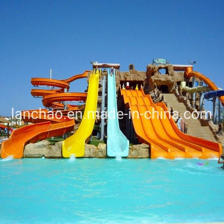 Commercial Free Design Aqua Park Fiberglass Pool Water Slide Set