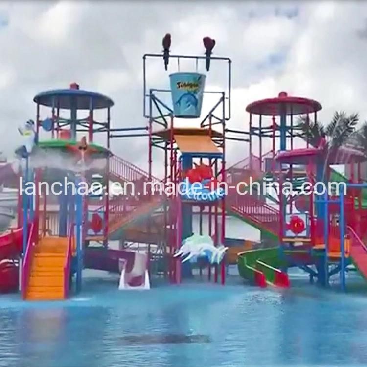Fiberglass Water House with Slides for Aqua Theme Park
