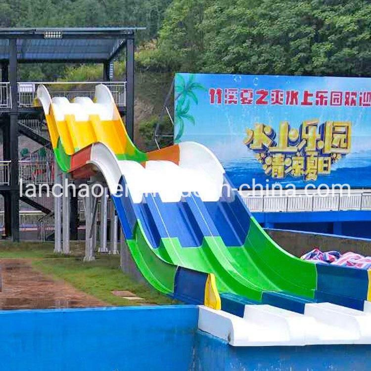 Multi Lane Fiberglass Rainbow Wavy Water Park Slide