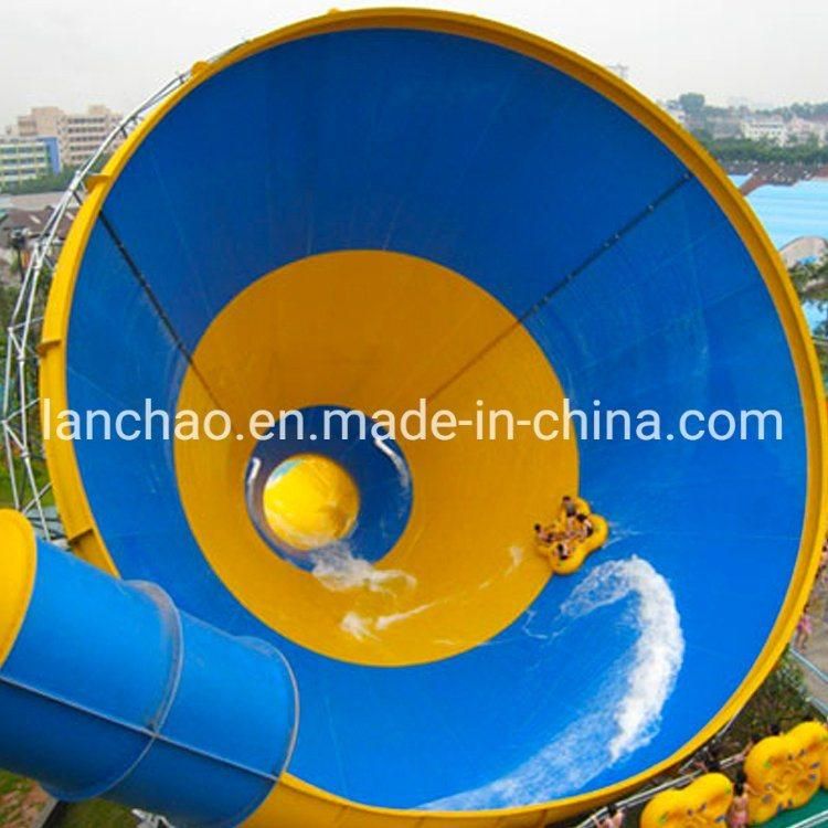 Colorful Aqua Amusement Park Equipment Fiberglass Big Trumpet Water Slide