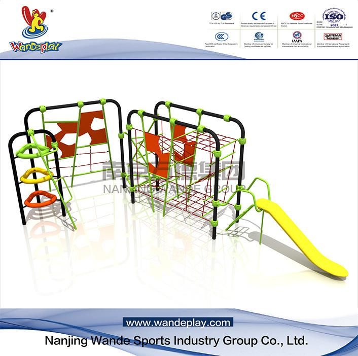 Outdoor Big Plastic Slides Kids Mini Playground Climbing Rope Net