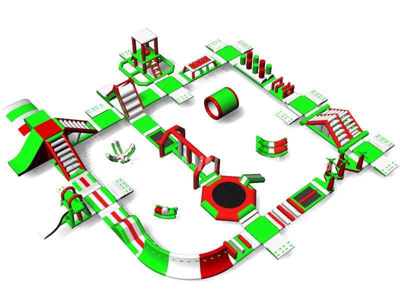 Inflatable Floating Water Park, Inflatable Water Slide and Trampoline Water Park