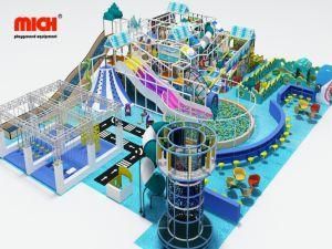 Plastic Indoor Playground Equipment with Ninja Warrior and Spider Tower