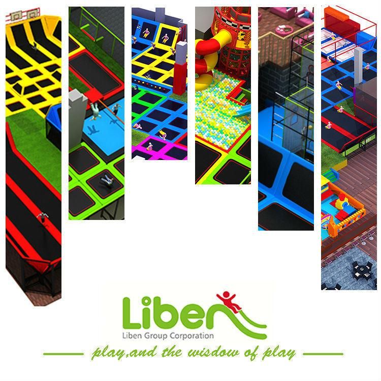 Indoor Trampoline Park with Baketball Hoops Builder