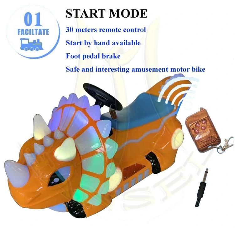 Hansel Remote Control Electric Dinosaur Rides on Bike in Amusement Park