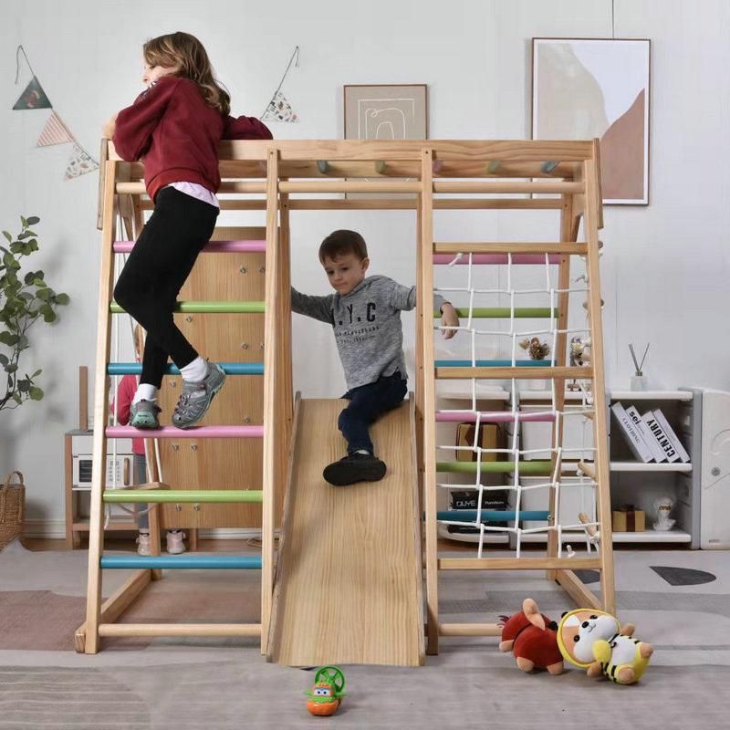 Children Climb Climbing Frame Indoor Household Solid Wood Slide Baby Kindergarten Fort Small Park