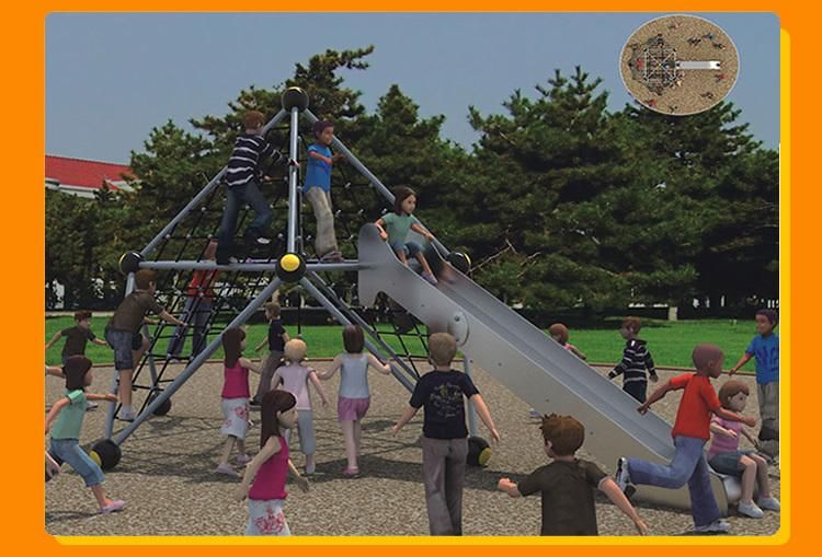 Amusement Park Outdoor Steel Wire Rope Climbing Nets Spider Tower for Kids
