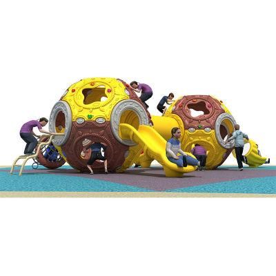 High Quality Custom Big Kids Outdoor Playground Equipment with Plastic Rope Climbing Ball Side