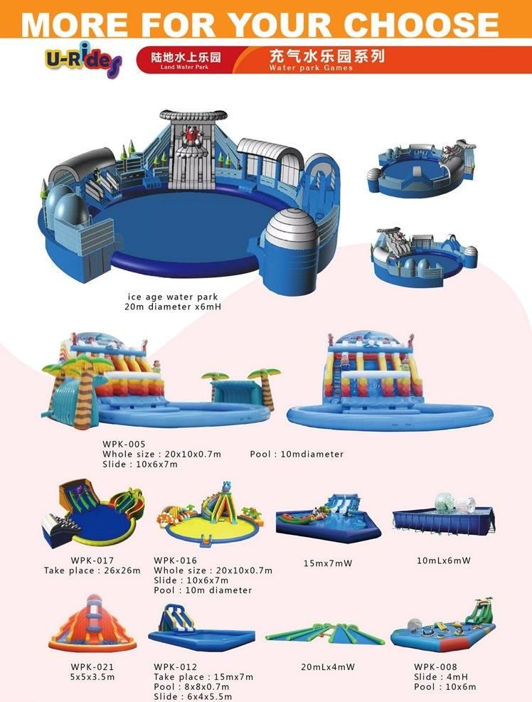 Amusement park Giant Hipo Inflatable Water Slide for Water park