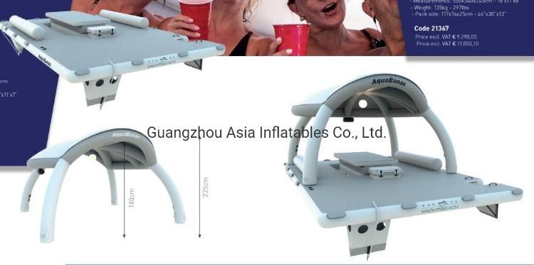 Inflatable Island Platform Bar Floating Dock Riviera Lounge