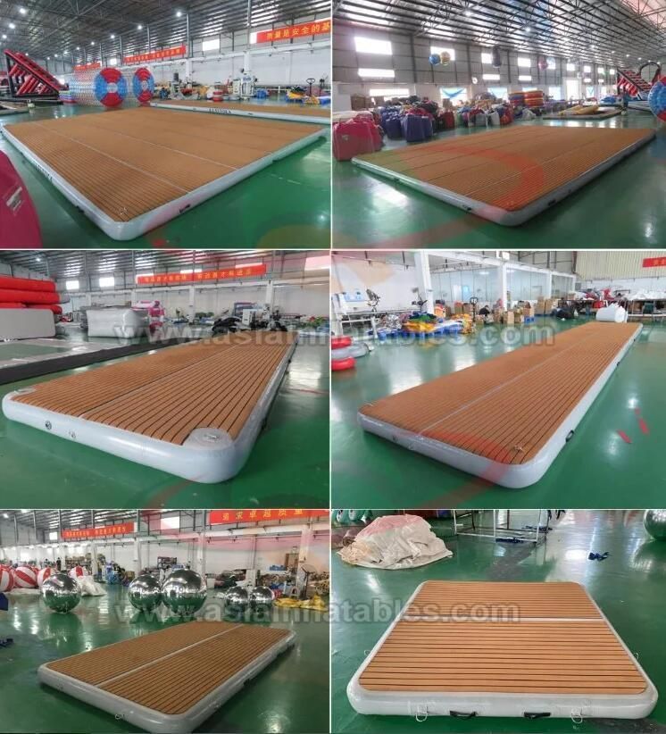 4X2X0.2m Teak Drop Stitch Jetski Anti Slip Inflatable Floating Platform
