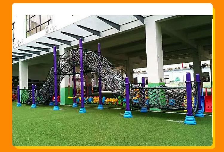 Newest Outdoor Jungle Gym Fitness Tunnel Bridge with Swing Sets Climbing Rope