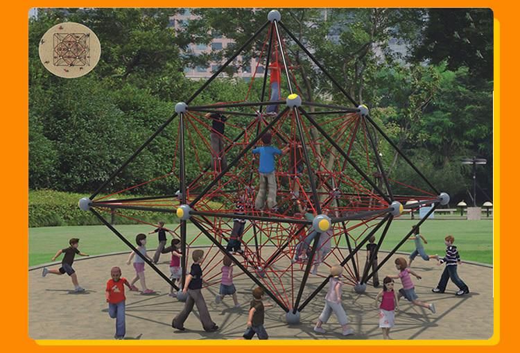 Discount Outdoor Kids Cargo Wire Net Tunnel Climbing Frame with Stainless Steel Slide
