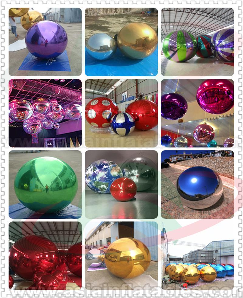 Cool Inflatable Black Chrome Sphere Mirror Ball for Party