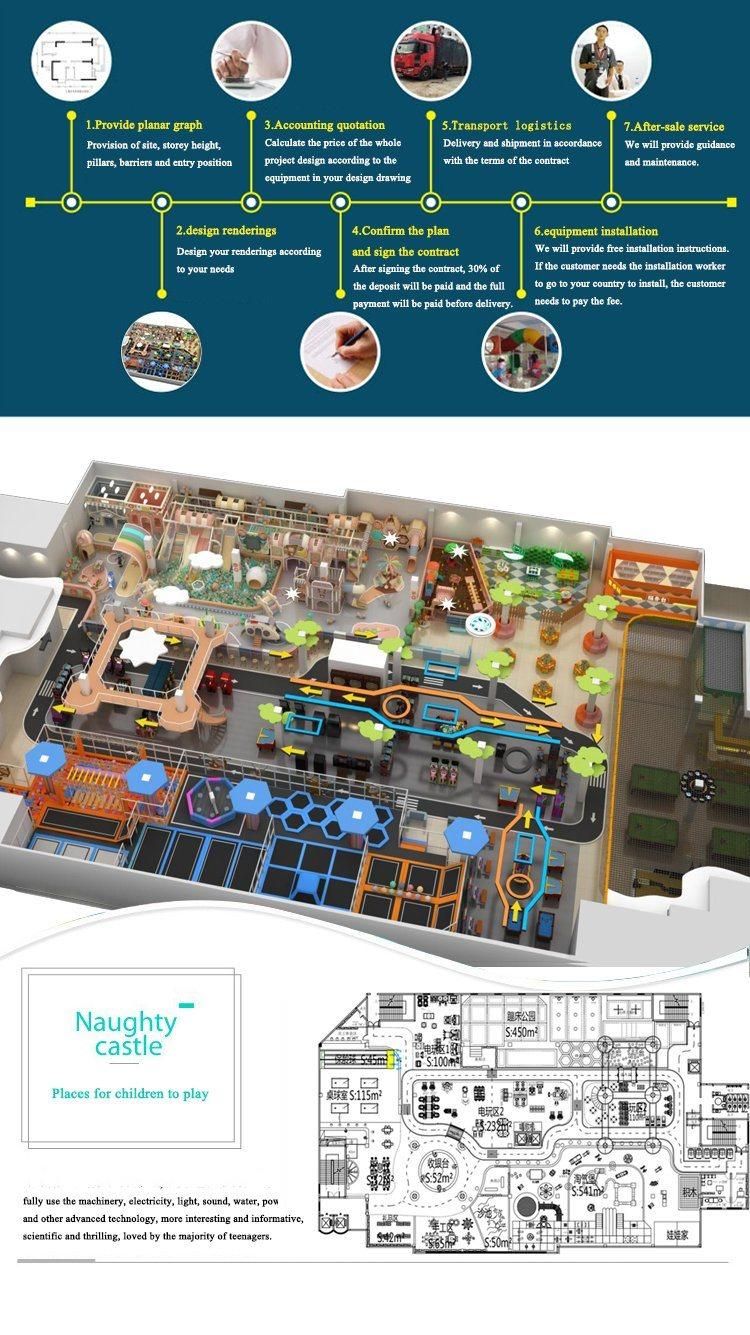 Ce Indoor Soft Play with Trampoline Maze Playground for Sale